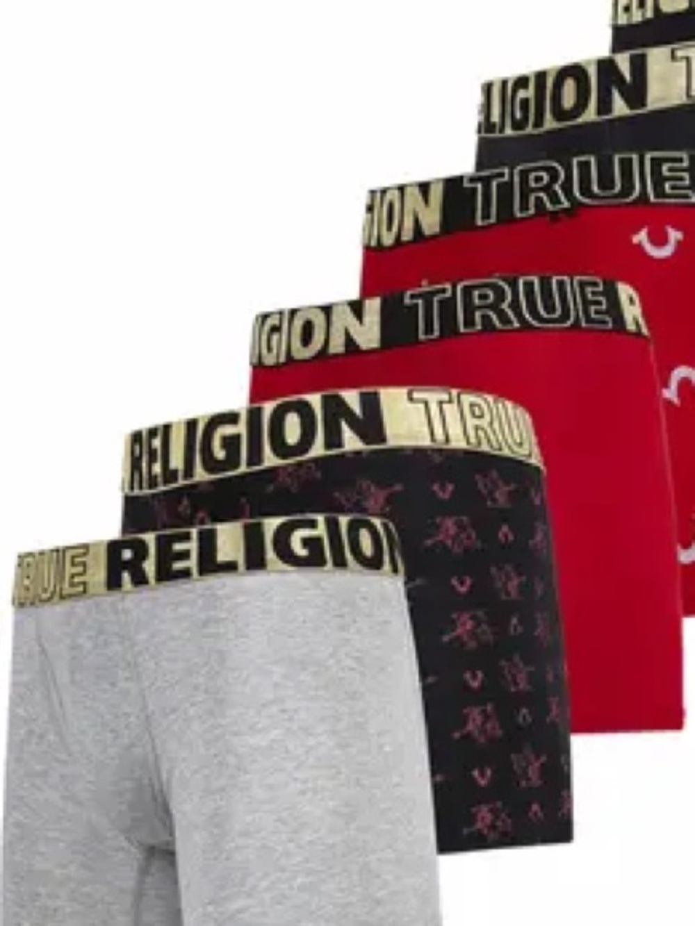 Sz small 4 Pck True Religion Men’s Boxer Briefs — blk gold Waistbands